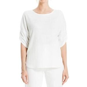 Max‎ Studio Womens Crinkle Jersey Cinched Sleeve Knit TopBlouse - Large